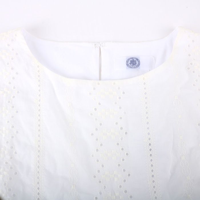 J.PRESS - ジェイプレス ブラウス シャツ トップス フレンチ袖 レース 未使用品 レディース Mサイズ ホワイト J.PRESS ジェイプレス ブラウス シャツ トップス フレンチ袖 レース 未