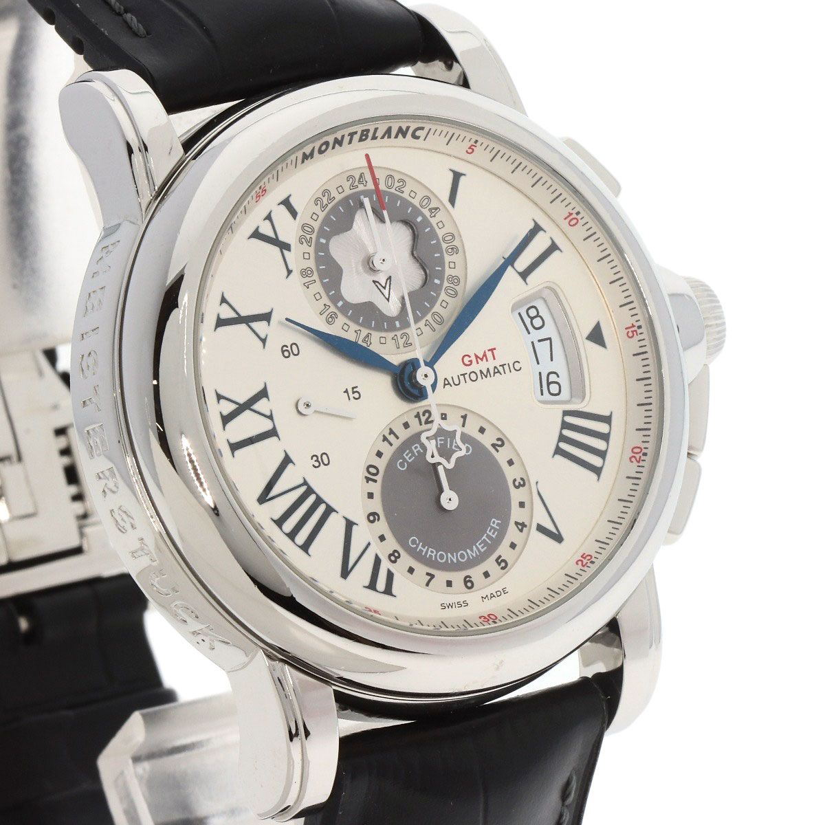 豪華 MONTBLANC 中古 メンズ 革 ステンレススチール 腕時計 1906本限定 ...