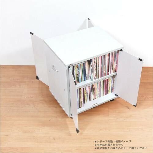 普段使い 同人誌 押し入れ収納ワゴン 両面扉タイプ ブラウン DSW-T60B