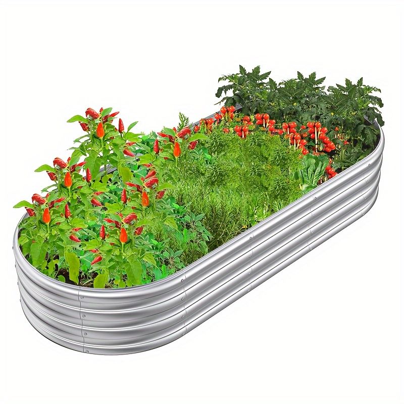 1PC メタル ガーデン プランター ボックス セット 屋外 花壇 草本植物 多肉植物 シルバー プランター キット