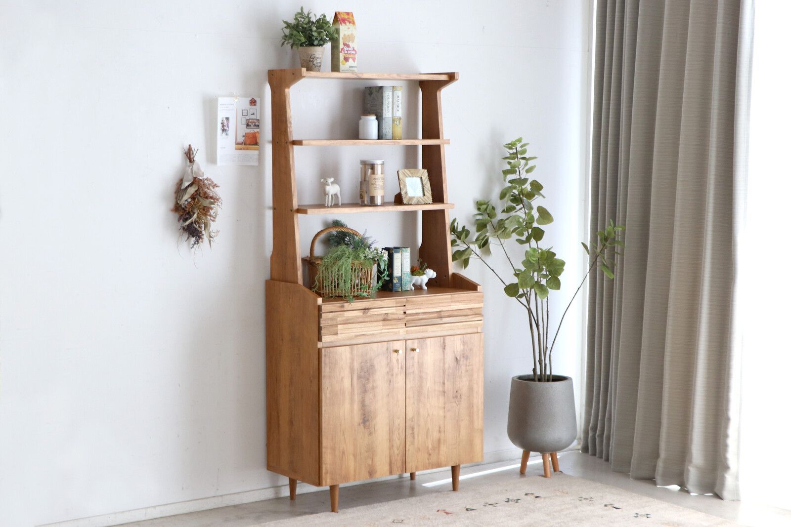 取付無料！マスターウォール スカラ デニムラック 北欧風天然木ラダー