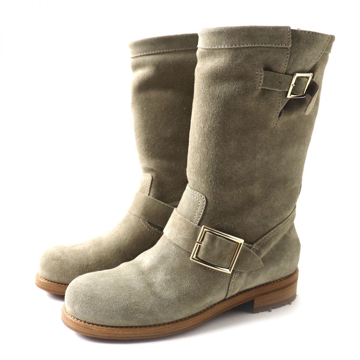 極美品◎伊製 JIMMY CHOO ジミーチュウ 124BIKER レディース 