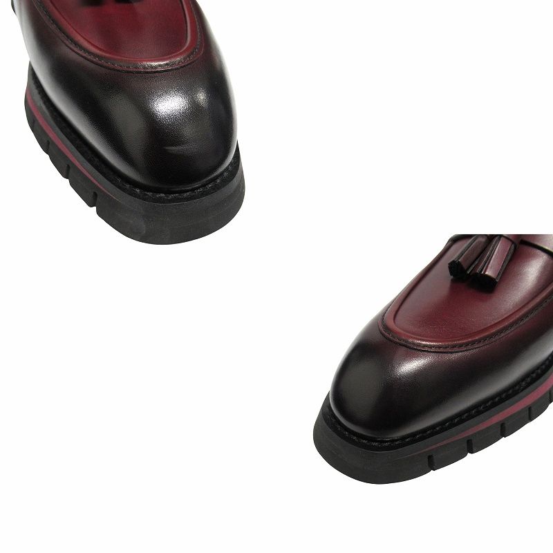ルイヴィトン LOUIS VUITTON ゴンクール・ライン タッセル ローファー レザー ドレス シューズ 革靴 サイズ6 （25cm） パティーヌ  ボルドー 赤茶系 メンズ ▽３
