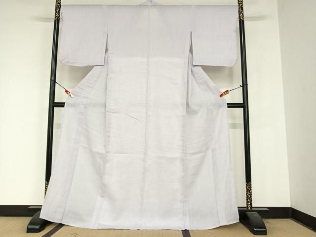 平和屋着物 夏物 上布 色無地 古今 牡丹鼠色 麻 AABB1368np