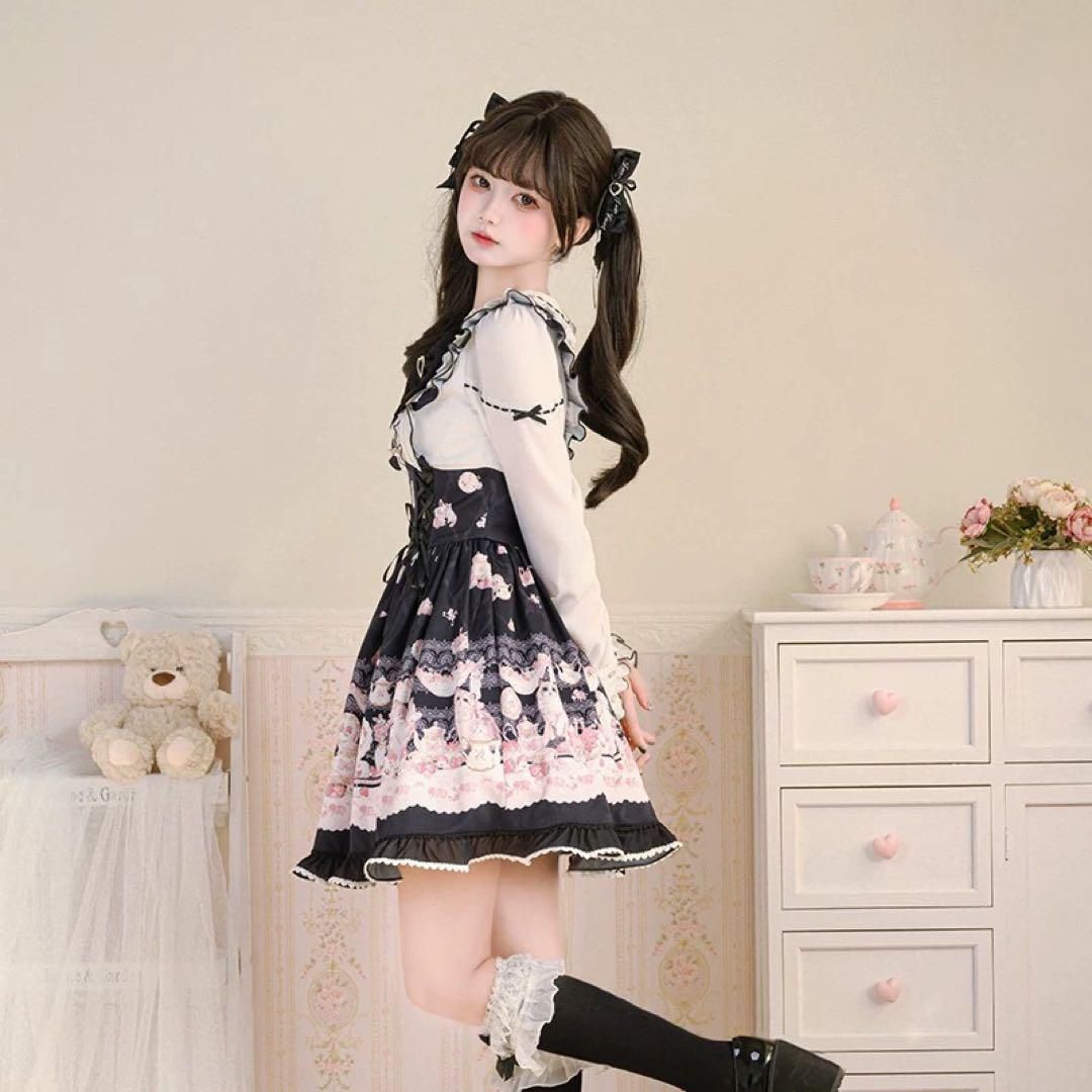 猫ちゃん柄ロリータワンピース♪お出かけや女子会にぴったり
