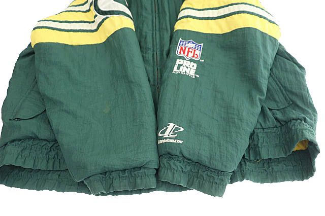 LOGOATHLETIC ロゴアスレチック NFL PACKERS ジップアップ フーディ パッカーズ 中綿 ジャケット XL 緑 黄 グリーン  イエロー ブランド古着ベクトル 中古○240917 - メルカリ