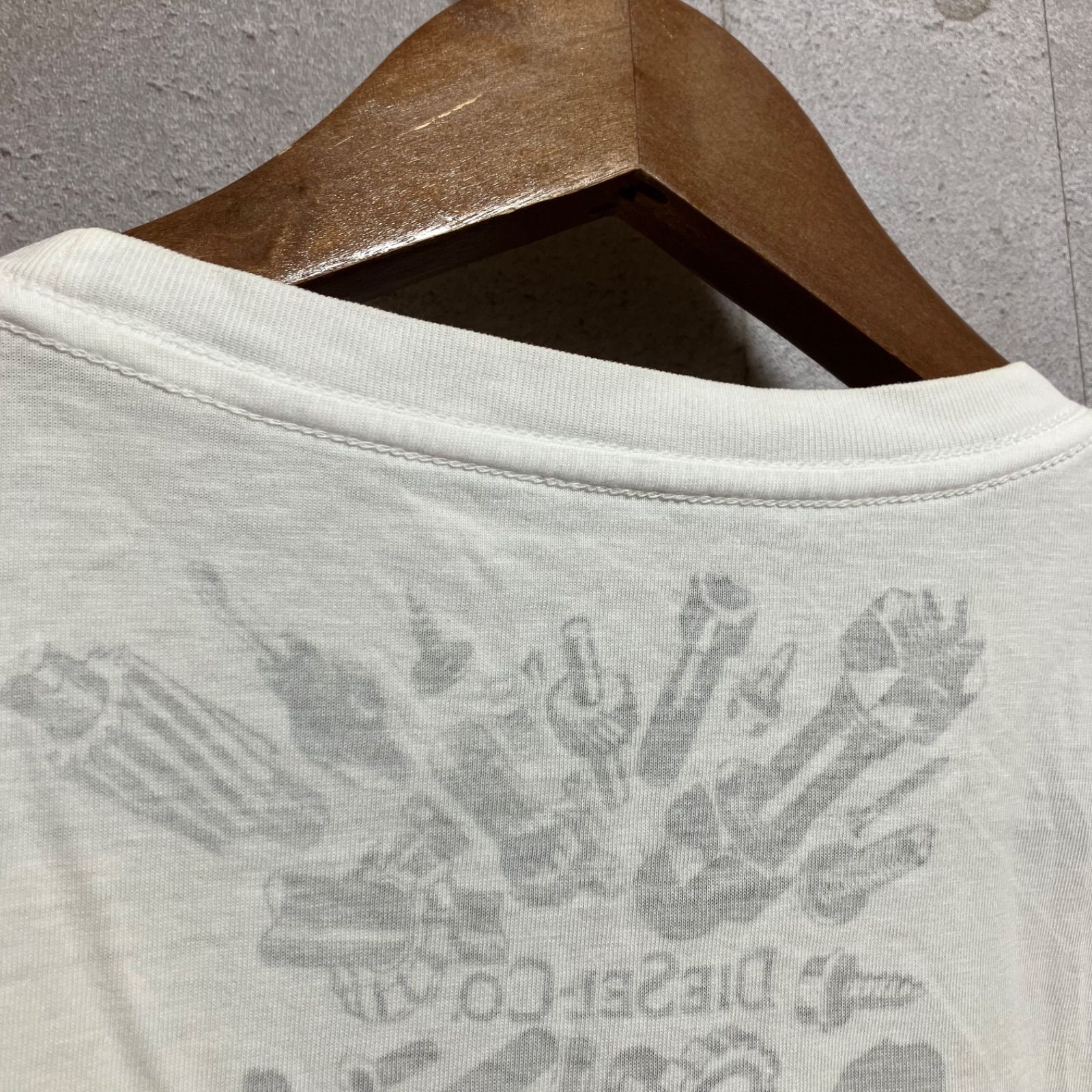 DIESEL ディーゼル ロゴ プリント Tシャツ メンズ ホワイト 白 半袖 トップス SG148-60