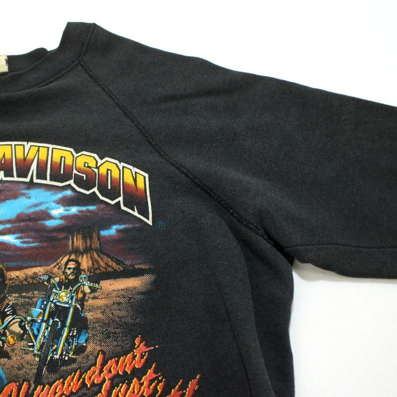 80s USA製 vintage HARLEY DAVIDSON バイカー プリント ラグラン