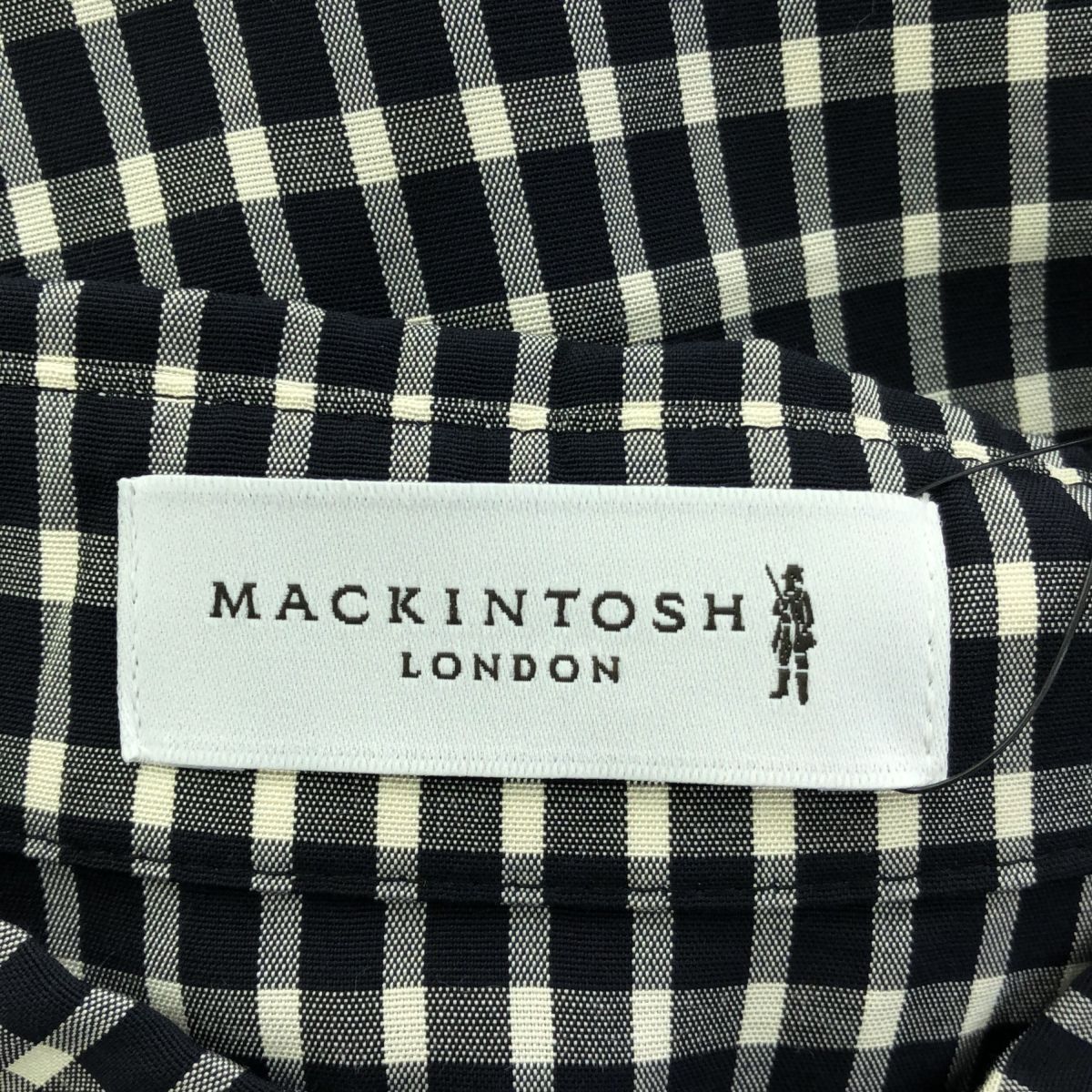 MACKINTOSH　LONDON　マッキントッシュロンドン　G5J80-372-09　ノースリーブ　シャツワンピース　サイズ40　チェック柄　ブラック/ホワイト