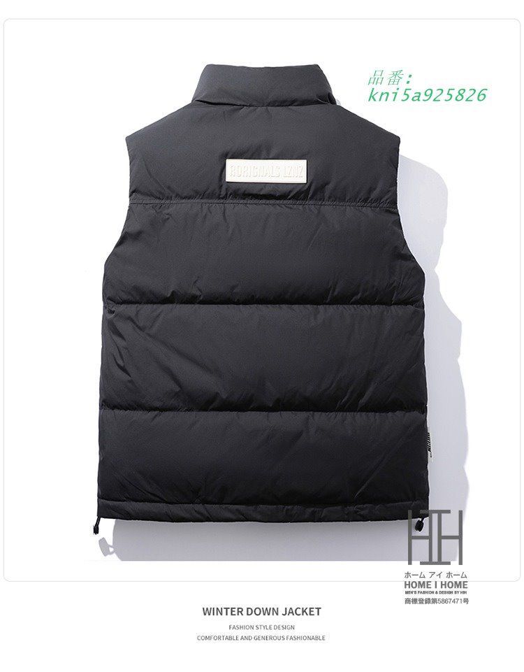 ダウンベスト メンズ 大きいサイズ おしゃれ 防寒ベスト メンズベスト ダウンジャケット ワンポイント かっこいい 保温 立ち襟 暖かい おしゃれ 防風 防寒着 kni5a925826 KANDAIZUMI_COM