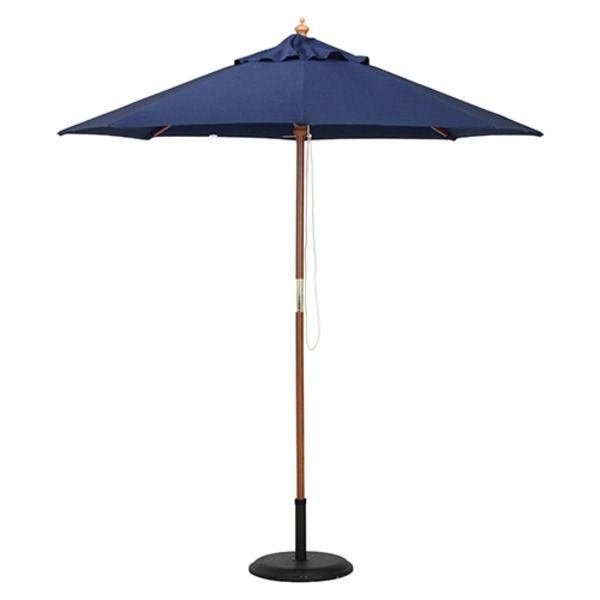 パラソル 幅210cm ネイビー ポリエステル 木製 屋外 アウトドア ガーデニング レジャー 組立品 代引不可