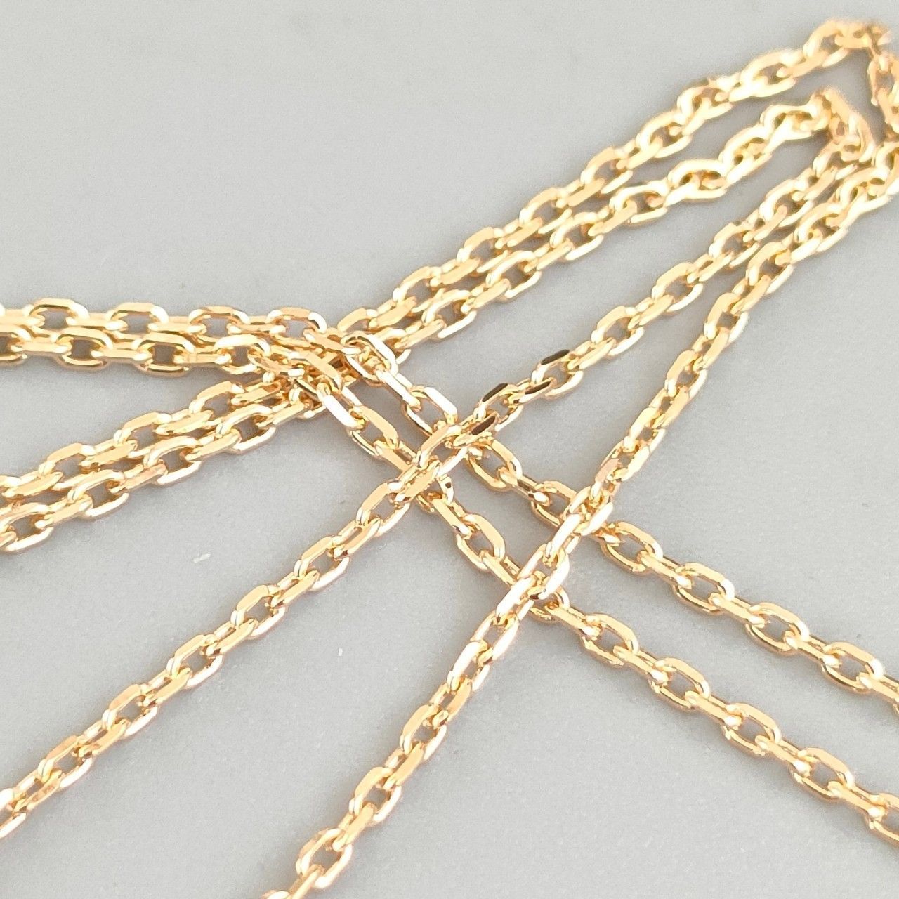 18金 K18 ジュエリーマキ カット小豆チェーンネックレス レディース  