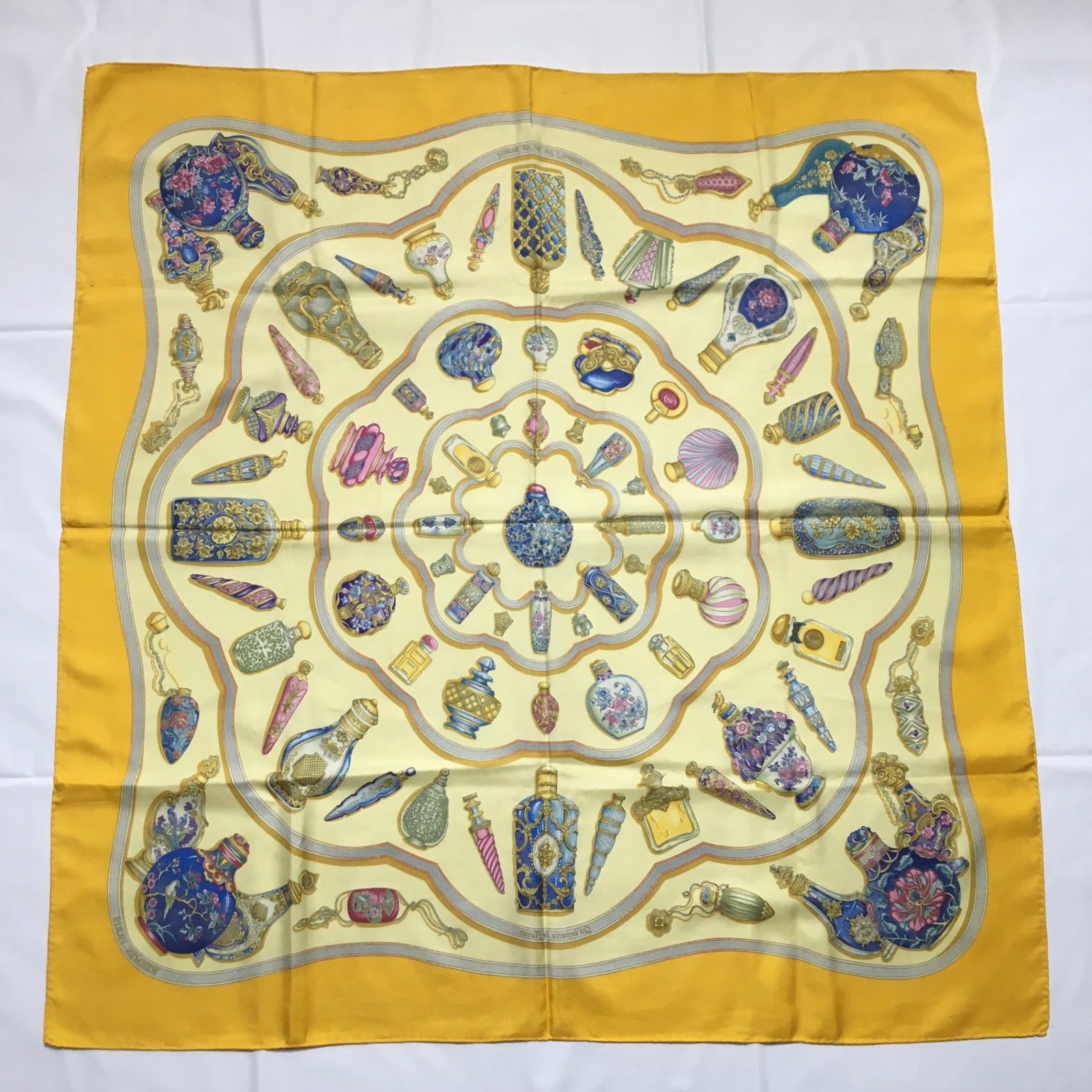 2506-106｜エルメス カレ 90 スカーフ シルク イエロー - メルカリ