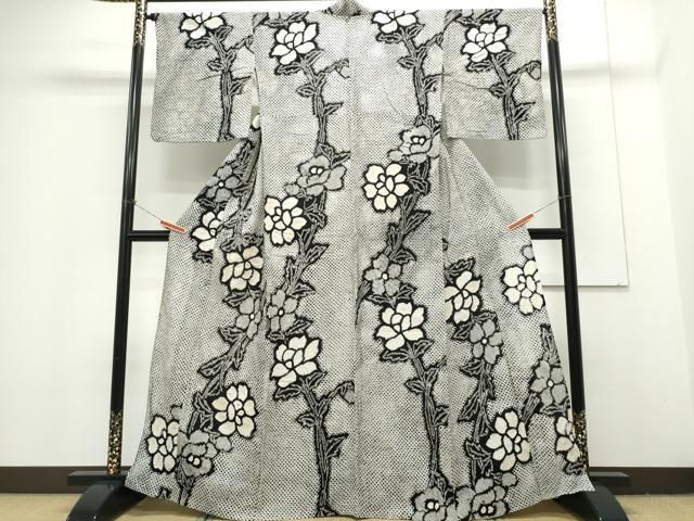 平和屋着物∴夏物 浴衣 有松鳴海絞り 枝牡丹 綿 CAAY4624ng