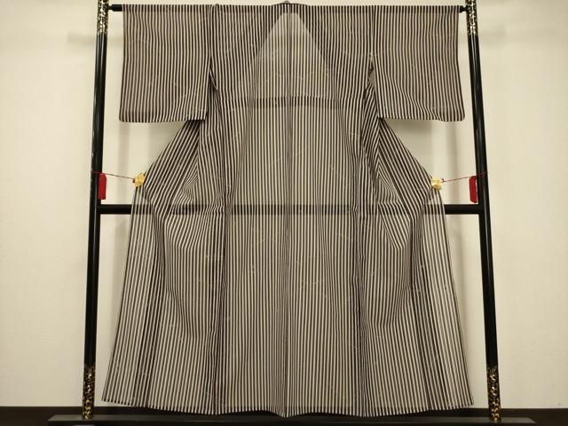 平和屋着物＊夏物 江戸小紋 絽 寄せ小紋柄 黒地 ますいわ屋扱い