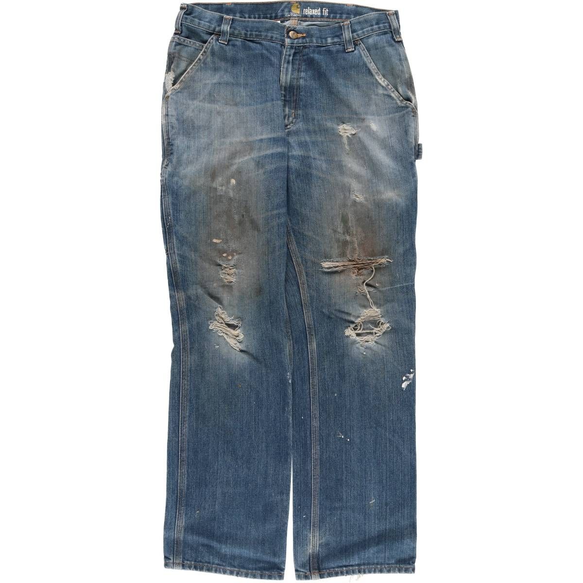 古着 カーハート Carhartt RELAXED FIT ペイント デニムペインターパンツ メンズw33相当|eaa547624