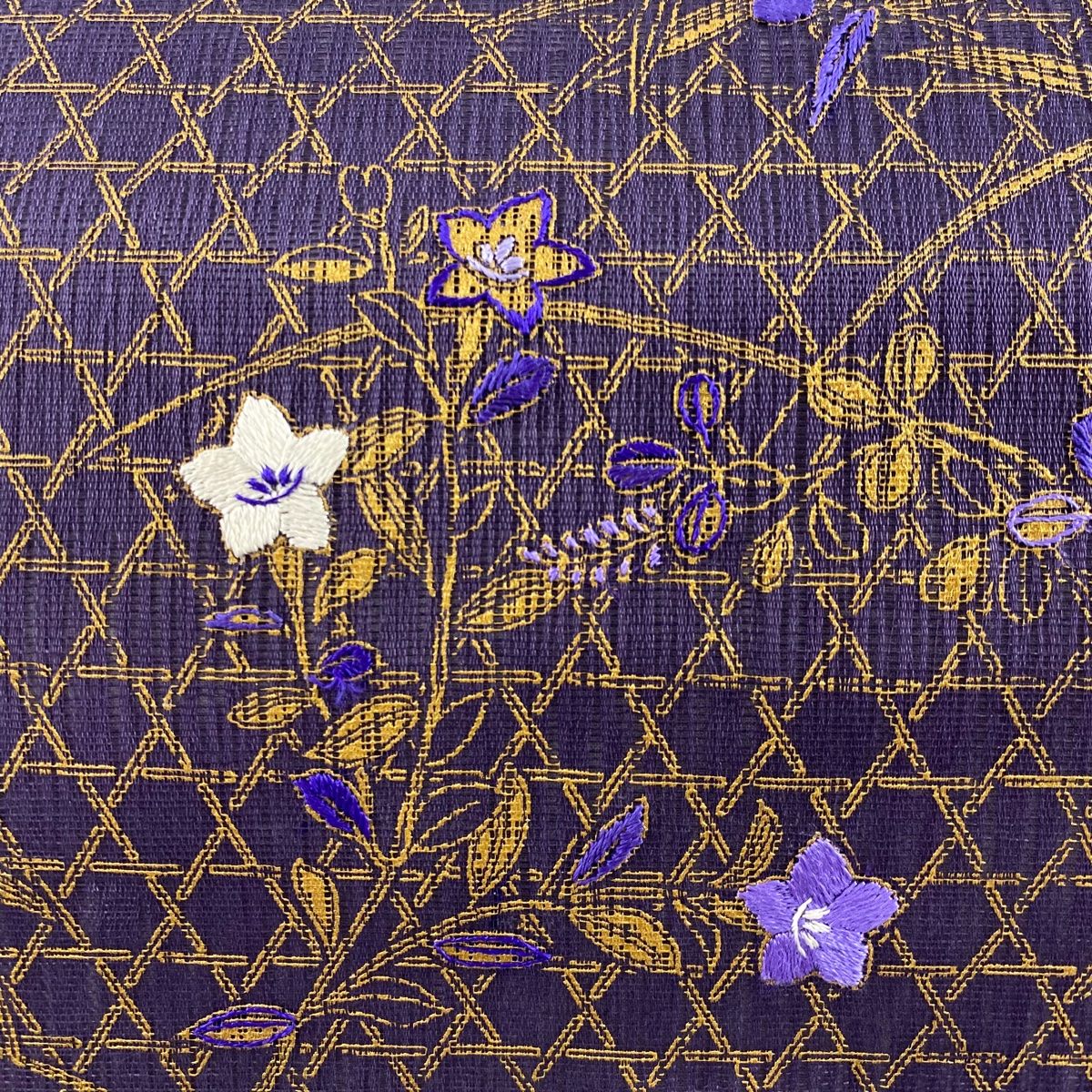 美品 袋帯 唐織 紺地 花柄 金糸 【公式通販】 美品 袋帯 唐織 紺地 花柄 金糸 【公式通販】