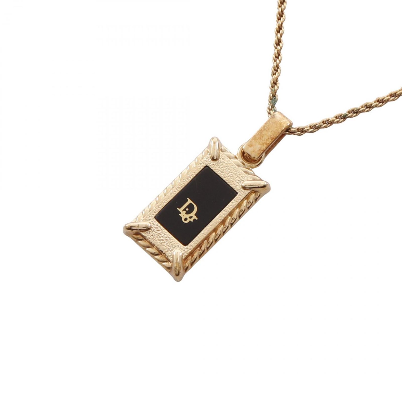 ディオール Dior ネックレス DIORロゴ プレート GP（ゴールドメッキ 