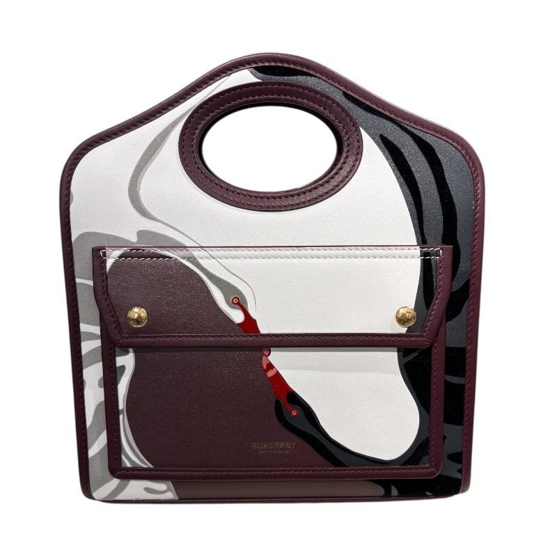 バーバリーロンドン BURBERRY LONDON ミニ ポケットバッグ 8049178 ボルドー ゴールド金具 レザー ベロア レディース ハンドバッグ