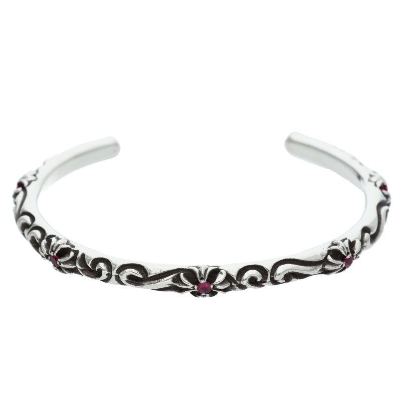 クロムハーツ BANGLE SBT RUBY SBTバンド ルビー シルバーバングル メンズ