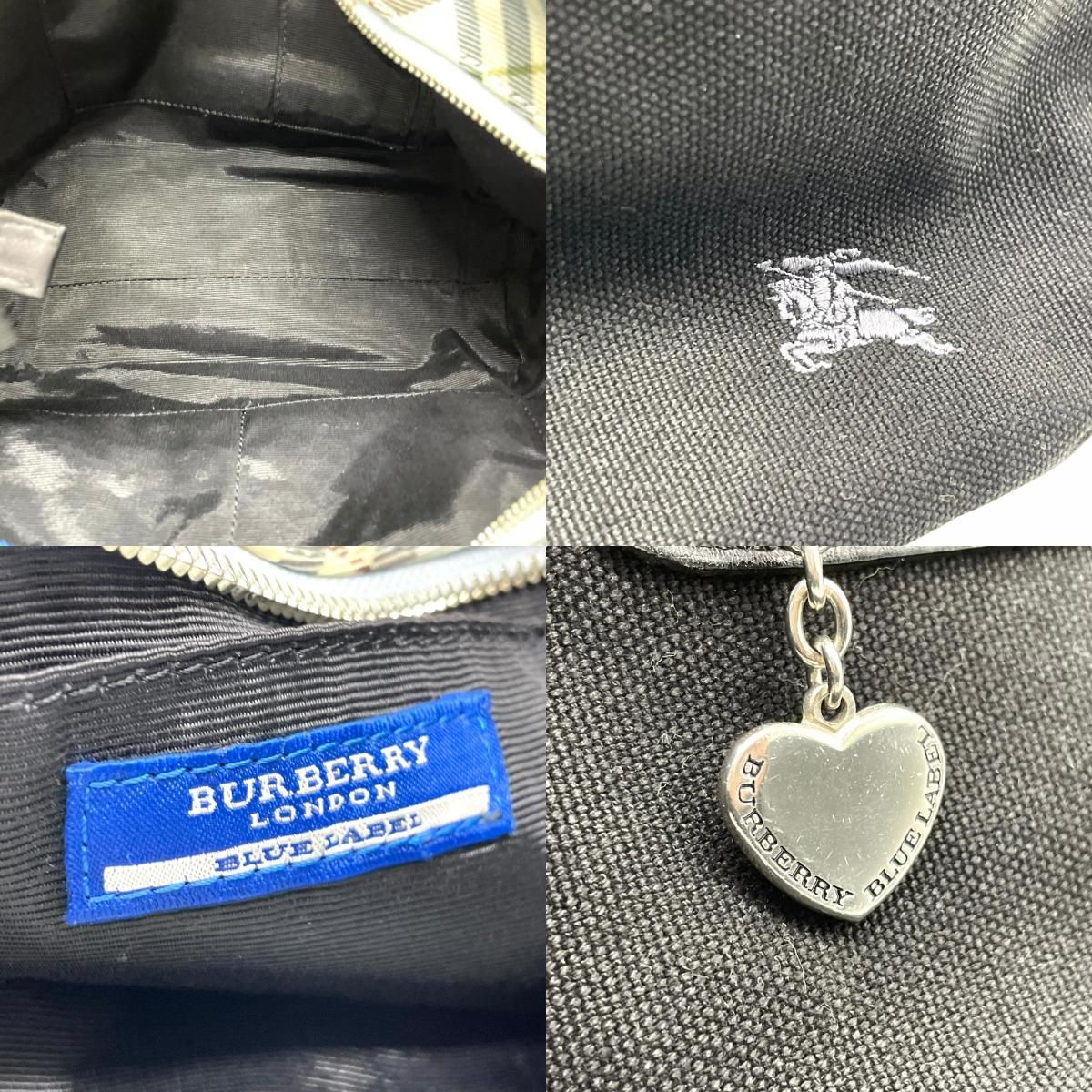 バーバリー BURBERRY トートバッグ ブラック 黒 キャンバス ホースロゴ 