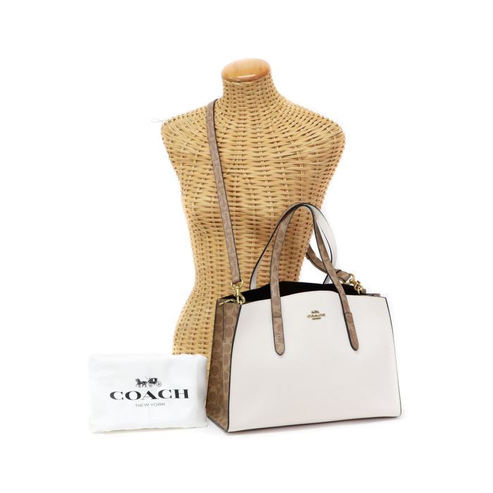 コーチ COACH チャーリー キャリーオール 35 PVC カーフレザー 