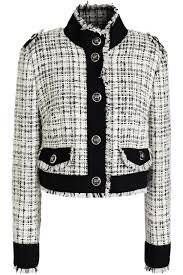 DOLCE - GABBANA ドルチェ&ガッバーナ クロップド レーストリム ツイード ジャケット38