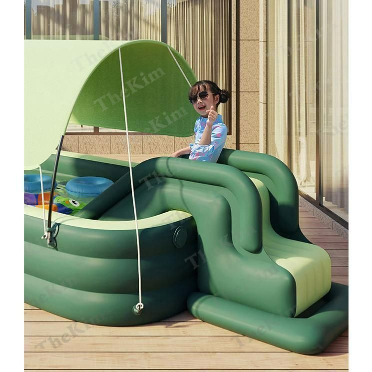 2023新登場ビニールプール 大型プール 自動充気 エアプール ファミリープール 滑り台付き 子供 キッズ 家庭用プール 水遊び 屋外 自宅 猛暑対策 アウトドア 2025新型 ビニールプール 大型プール 自動充気 エアプール ファミリ