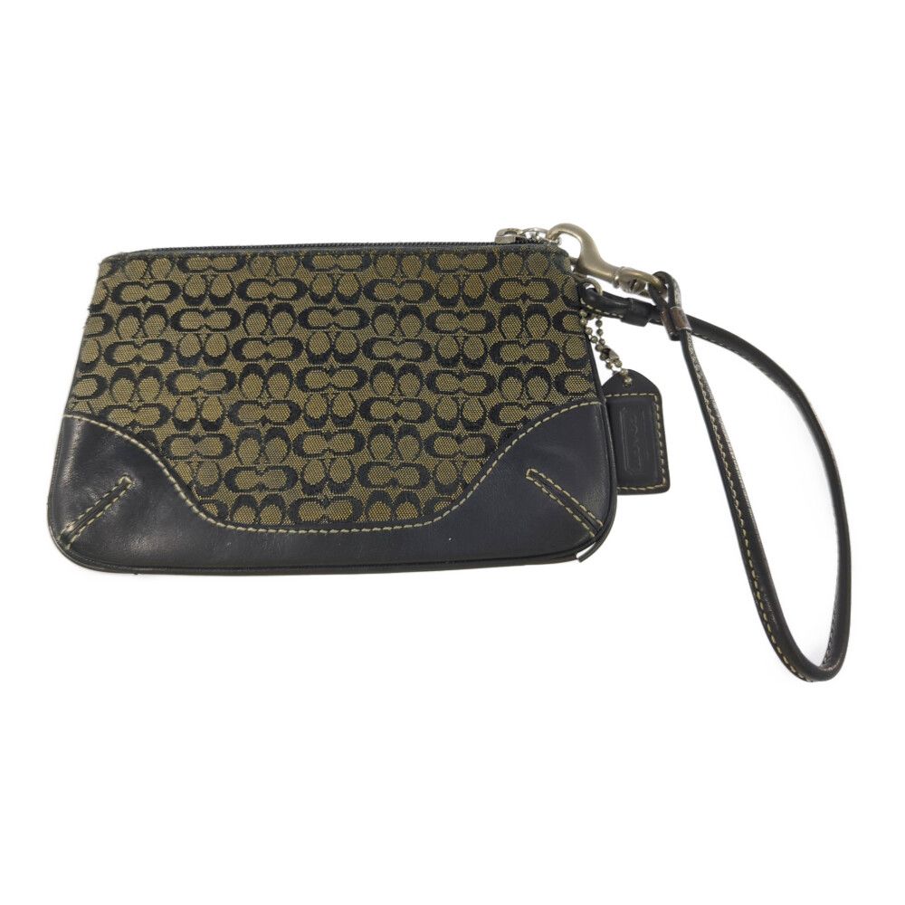 COACH コーチ アクセサリーポーチ ブラック シグネチャー 美品✨ COACH コーチ アクセサリーポーチ ブラック 黒