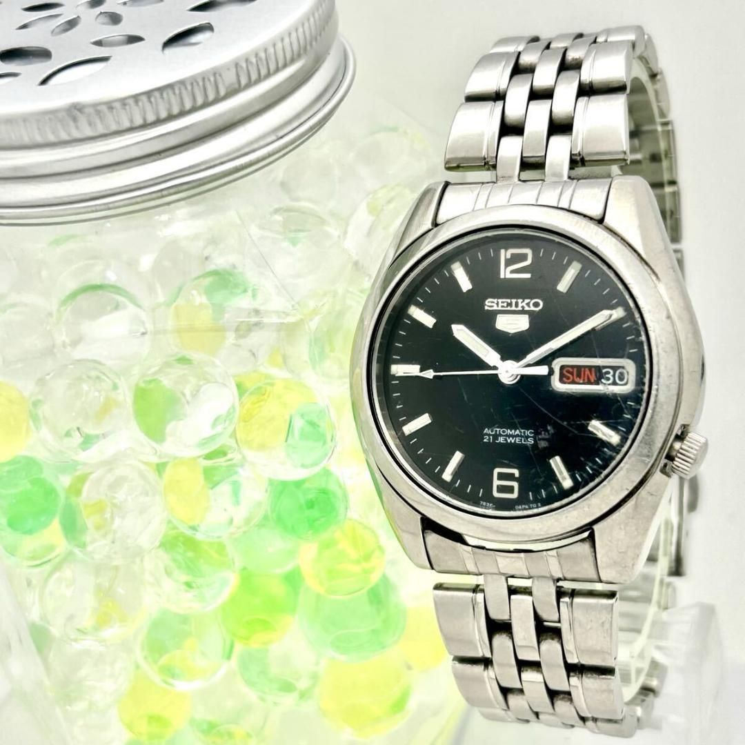 セイコー5 Automatic腕時計 裏スケ　自動巻き 純正ステンレスベルト付き セイコー5 Automatic腕時計 裏スケ 自動巻き 純正ステンレス