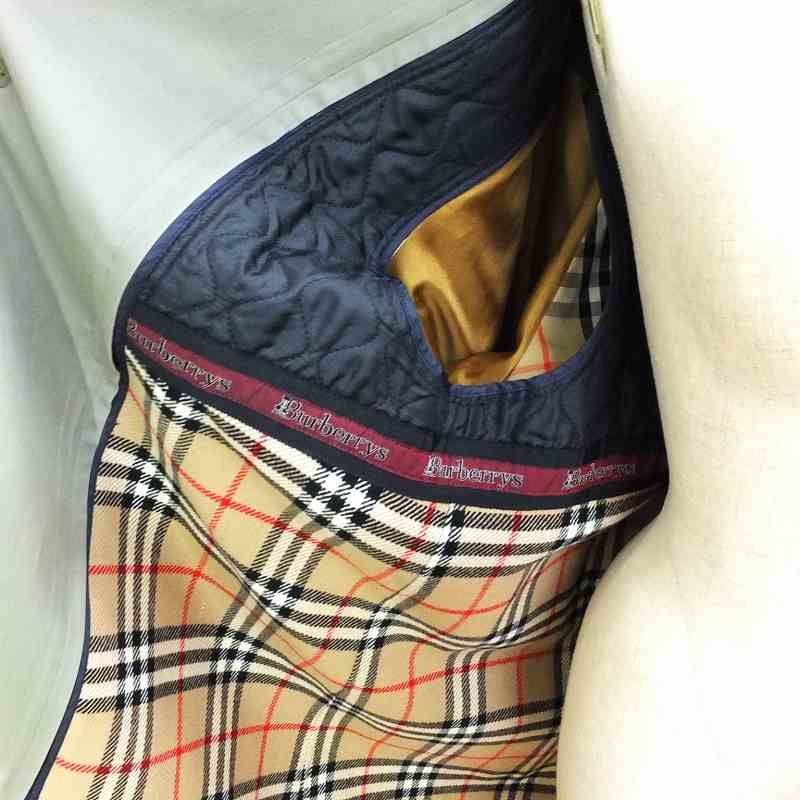 バーバリーズ　ステンカラーコート チェック　スプリングコート　カーキ　ライナー バーバリーズ ステンカラーコート チェック スプリングコート