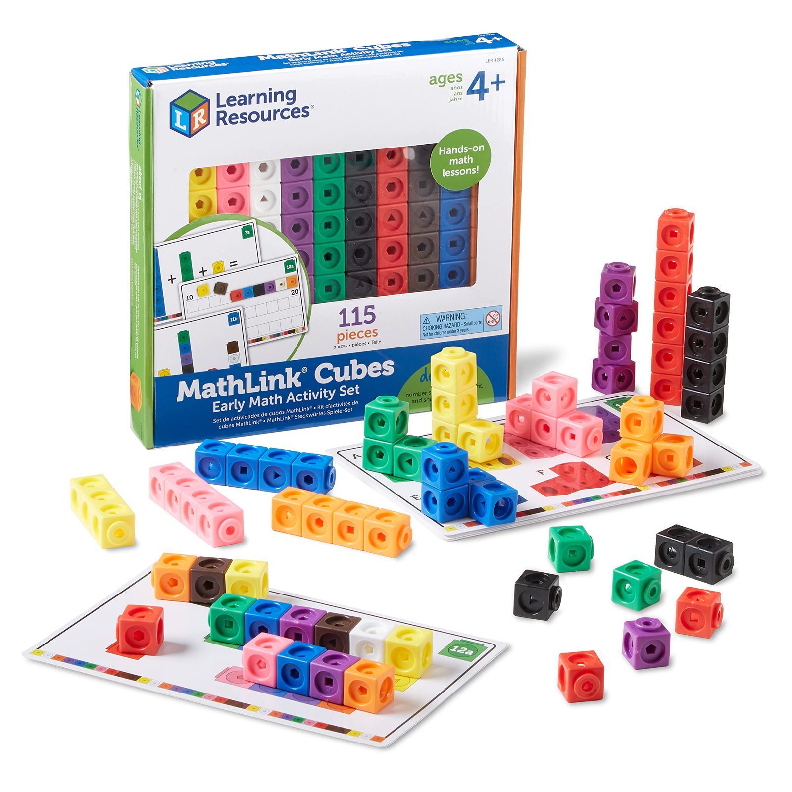 ラーニング リソーシズ(Learning Resources) ラーニングリソーシズ算数おもちゃ MathLinkシリーズ 算数アクティビティセット キューブ ブロック 115個入り 正規品 LER4286
