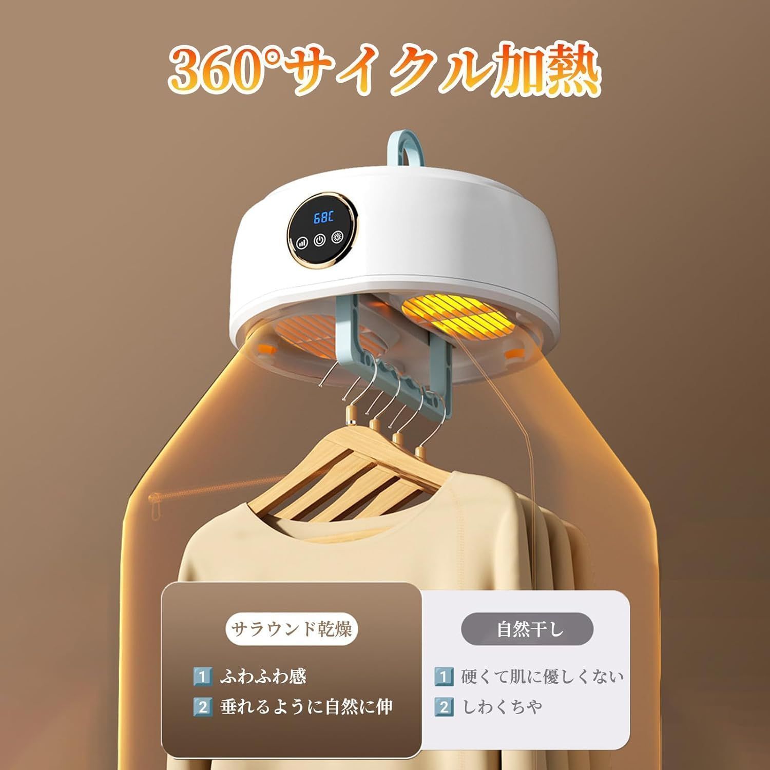た 衣類乾燥機 携帯型 室内電動 蓋付き 加熱式 衣類乾燥機 折り畳み 洗濯