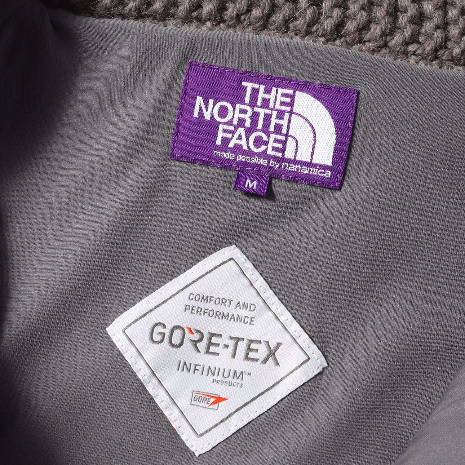 THE NORTH FACE ノースフェイス nanamica 直営店別注 GORE-TEX INFINIUM カウチン ニット セーター Field  Sweater/NT6253N 22AW トープ M
