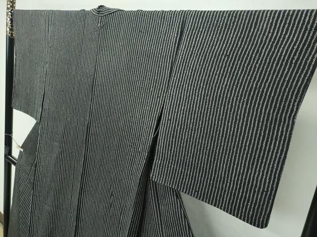 平和屋本店□極上 池田重子コレクション 小紋 単衣 鹿の子間道 黒地  