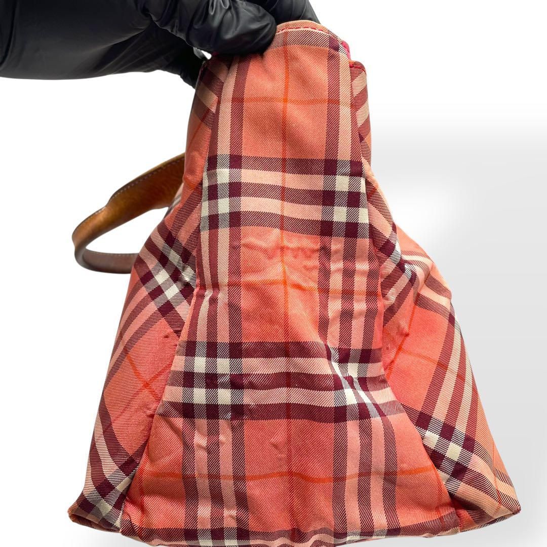 Burberry ヘイマーケットチェック トートバッグ 2WAY 中古 BURBERRY LONDON ハンドバッグ ノバチェック 舟形 ピンク - メルカリ