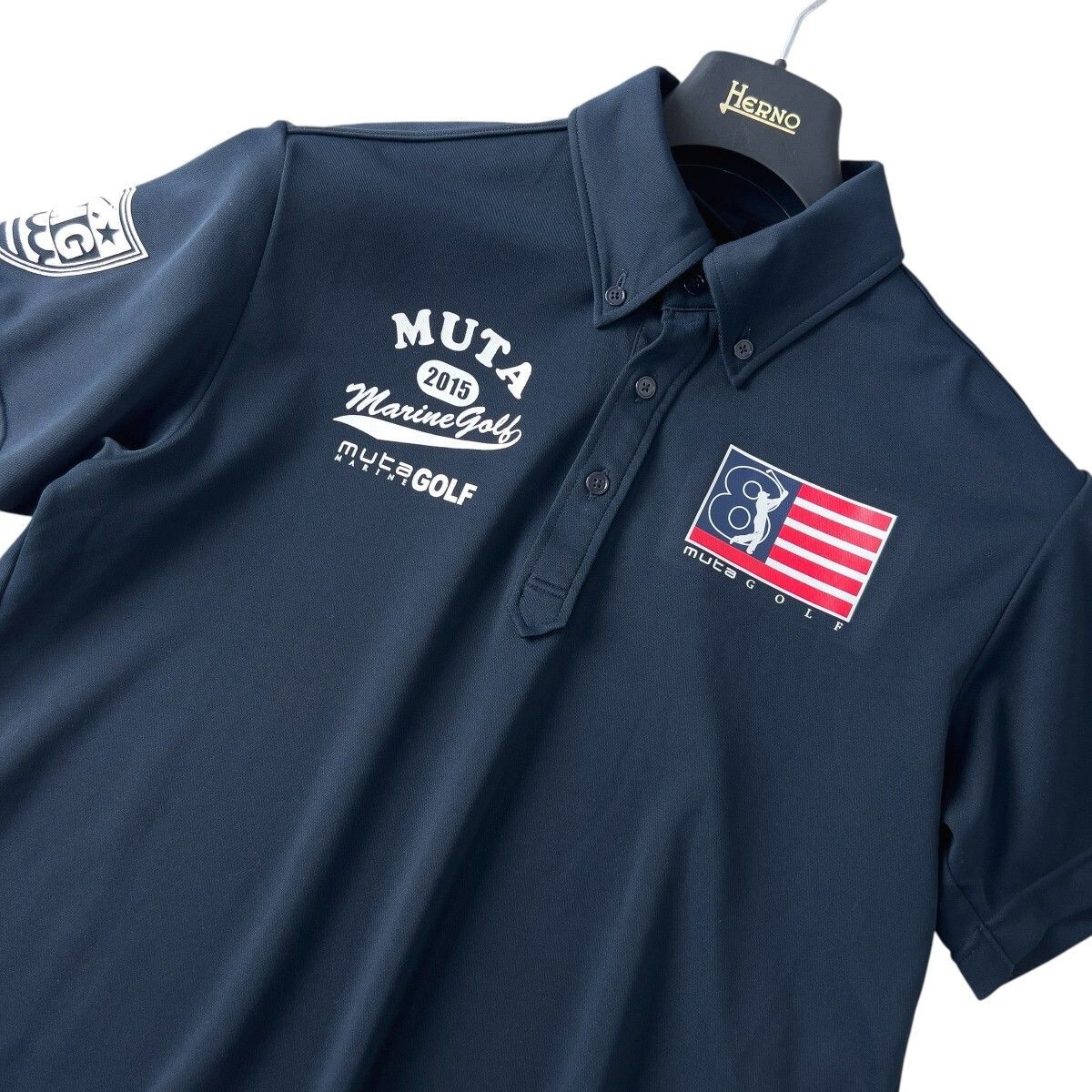 美品 muta MARINE GOLF ムータ マリン 吸水速乾 ストレッチ 半袖 