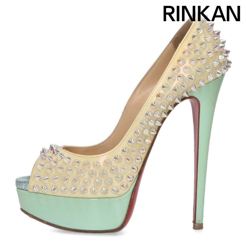 クリスチャンルブタン スオアイクスタッズオープントゥパンプス レディース 34.5