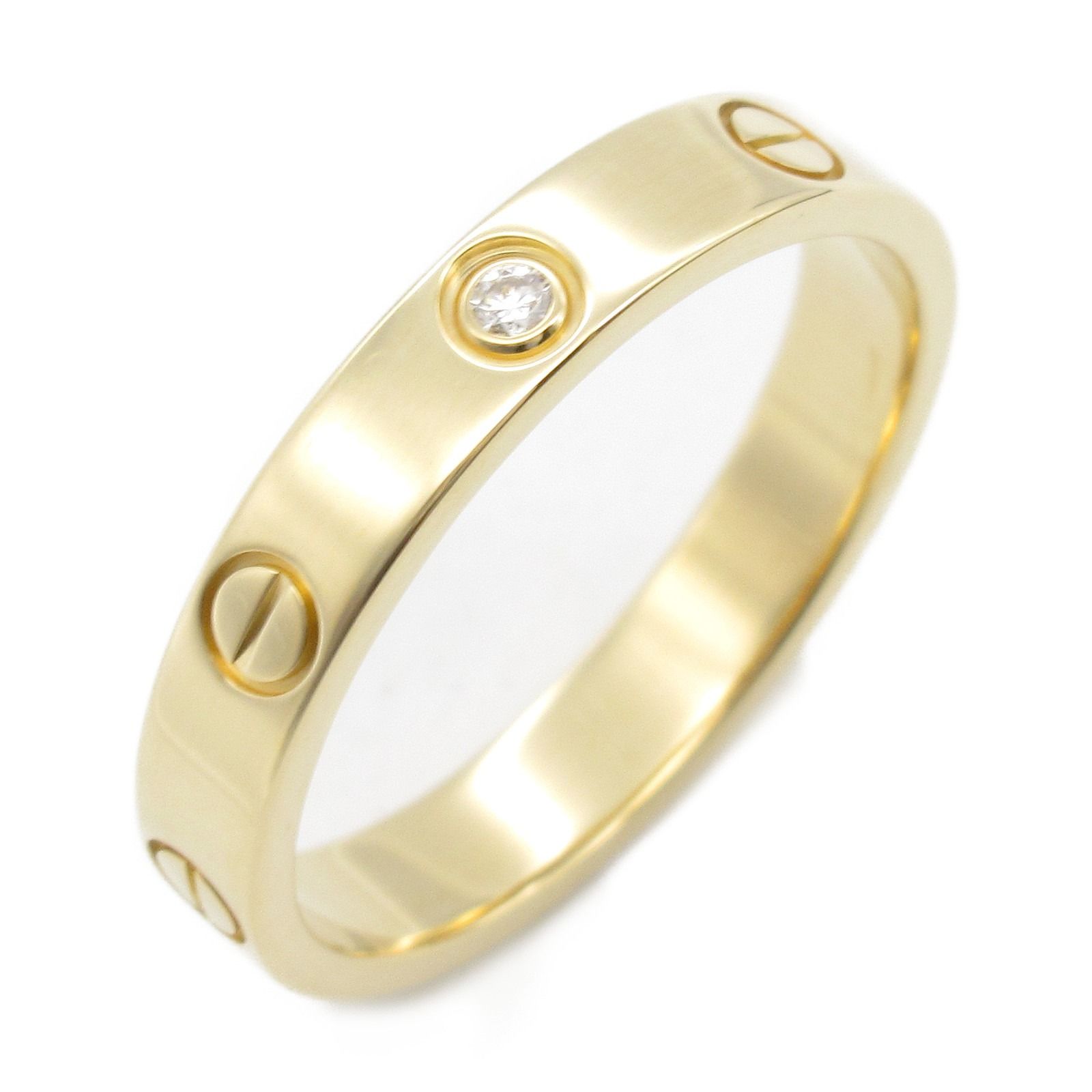 カルティエ CARTIER リング 指輪 ラブミニラブリング 1Pダイヤ K18 イエローゴールド ダイヤモンド ラブミニラブリング 1Pダイヤ ユニセックス Used A