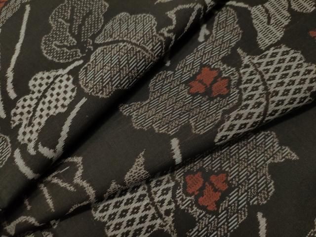 平和屋着物○本場大島紬 吉祥枝花文 正絹 逸品 未使用 CAAS7185yc