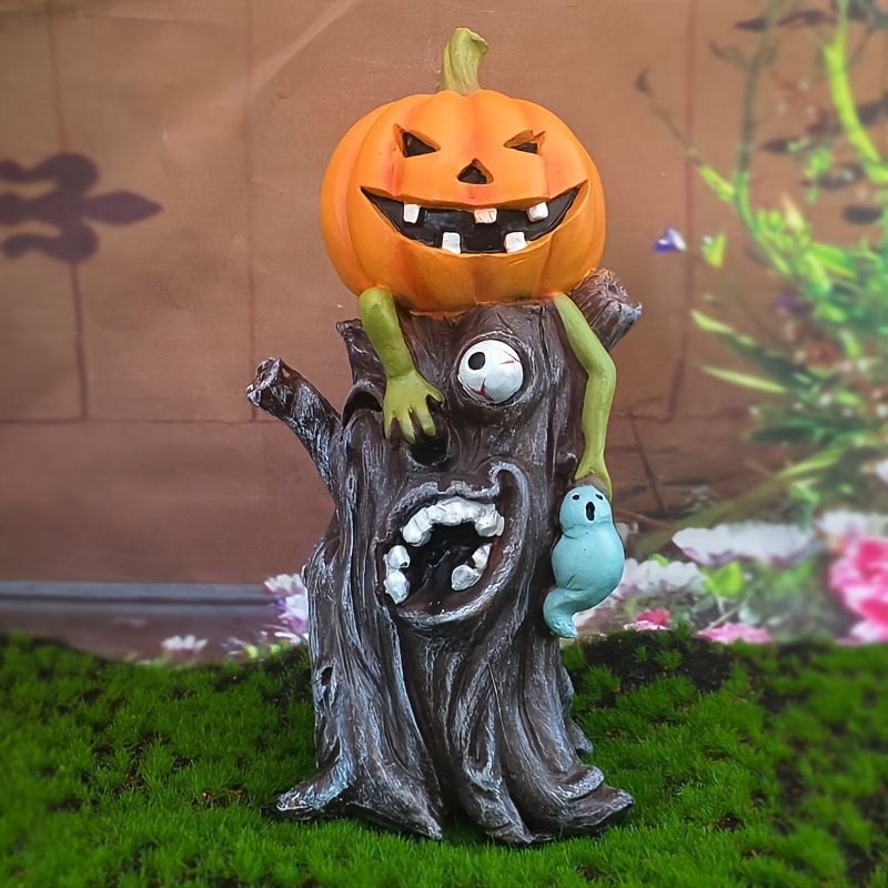 ハロウィン 置物 オブジェ ガーデンオーナメント カボチャと