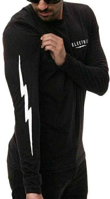 Electric Undervolt L/S T-Shirt Black XL Tシャツ 送料無料