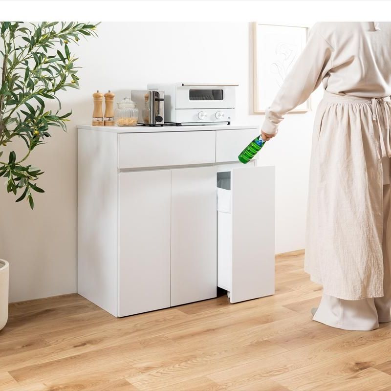 ゴミ き キッチンカウンター 幅75cm ゴミ箱 ペール ごみ箱 キッチン収納 キッチンラック