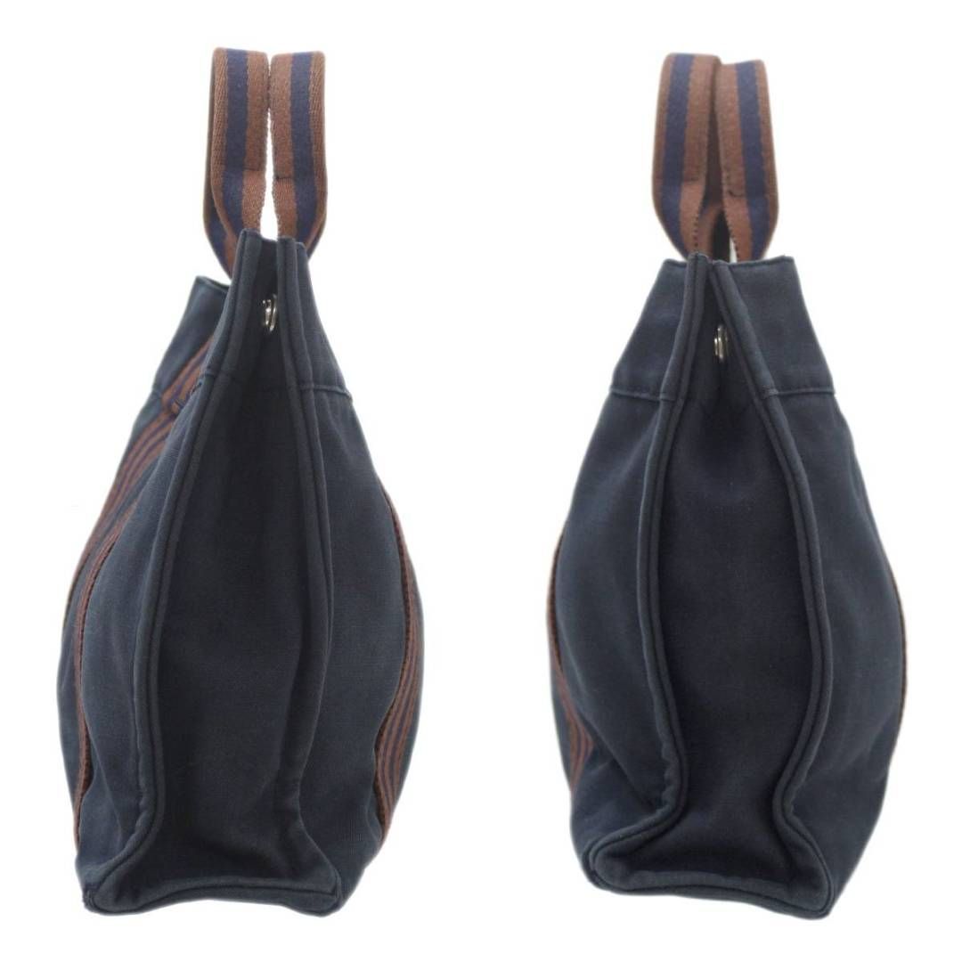 良品 HERMES エルメス フールトゥPM キャンバス トートバッグ ネイビー