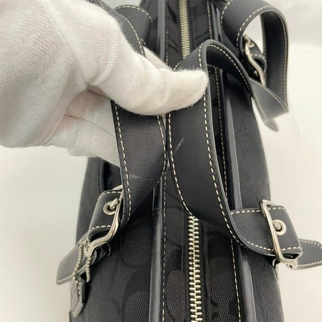 コーチ トートバッグ ブラック シグネチャー 6042 美品 キャンバス