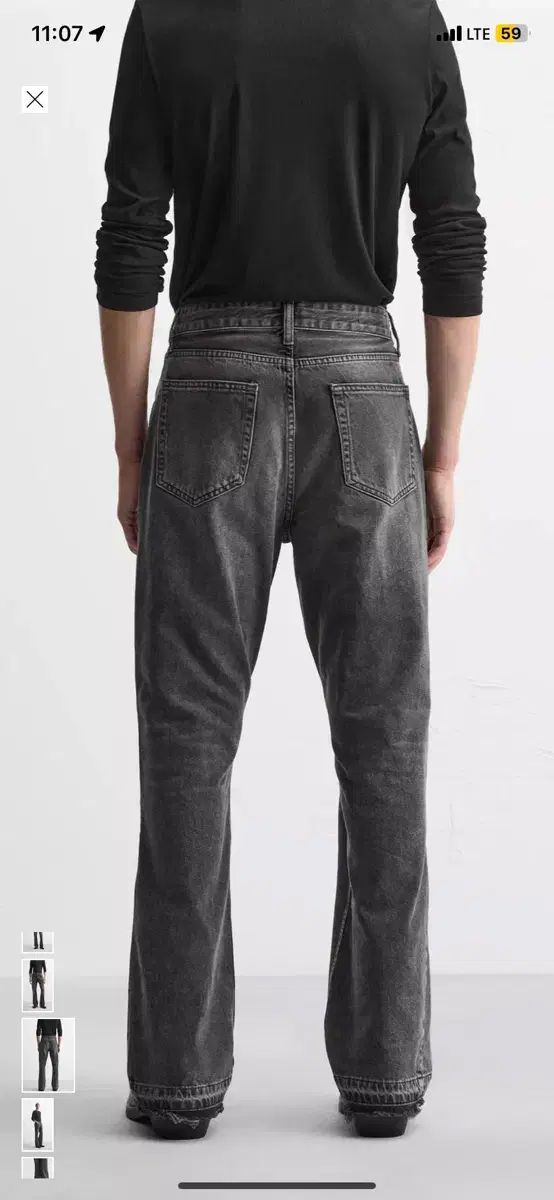 ZARA ブラック ダークグレー ブーツカット フレアデニム ZARA ブラックデニム フレア - メルカリ