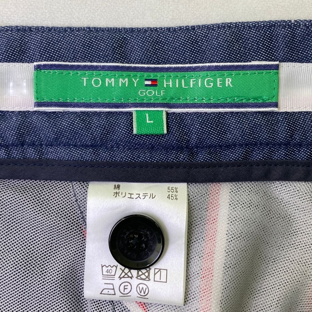 サイズ：L   GOLF トミー ヒルフィガーゴルフ  ハーフパンツ ストライプ柄 ネイビー系 [240101477177] ゴルフウェア メンズ ストスト サイズ：L TOMMY HILFIGER GOLF トミー ヒルフィガーゴルフ