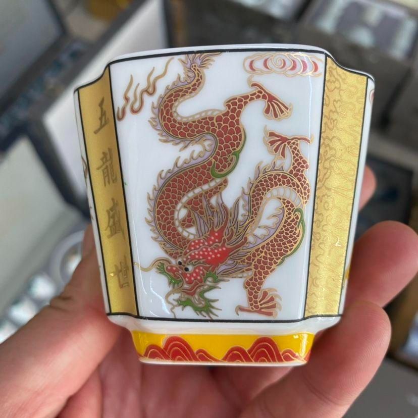 中国茶器 琺瑯彩龍鳳茶杯 カップル杯 主人杯 四方杯 新品未使用 中国茶器 琺瑯彩龍鳳茶杯 カップル杯 主人杯 四方杯 新品未使用