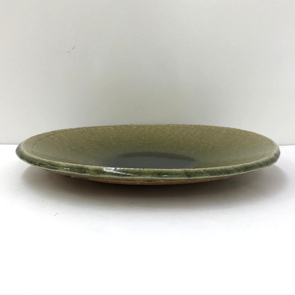 ○○常山窯 恒岡光興作 飾り皿 伊賀焼 伊賀灰釉 木箱付き 程度良好