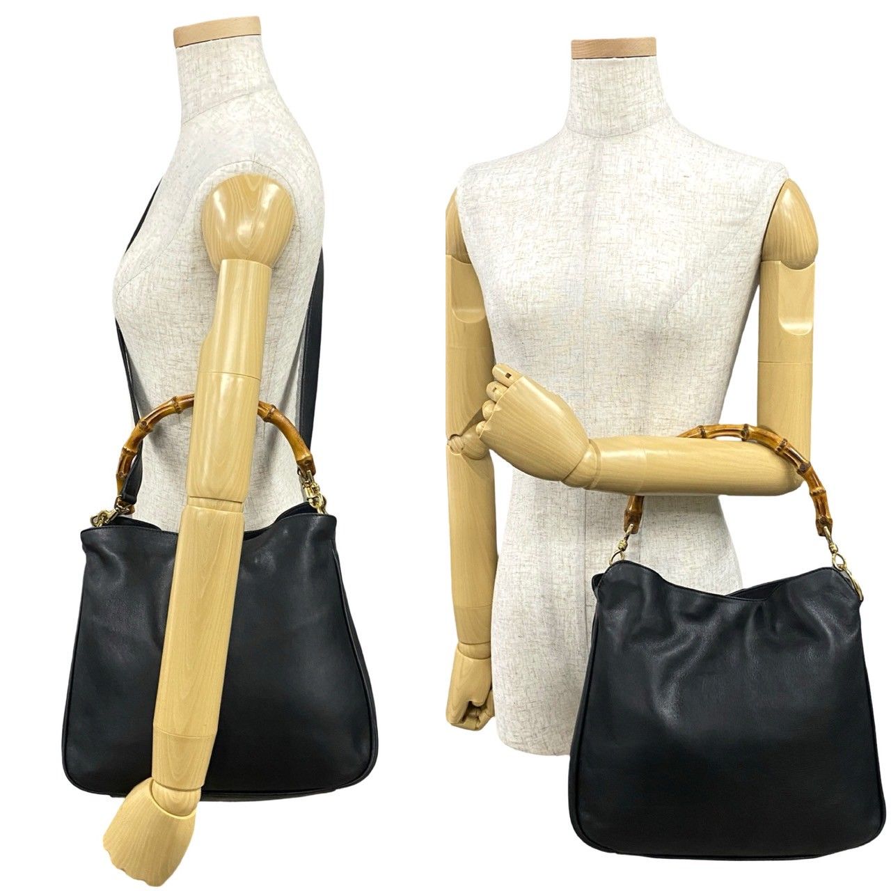 極 美品 GUCCI グッチ オールドグッチ ヴィンテージ バンブー レザー 